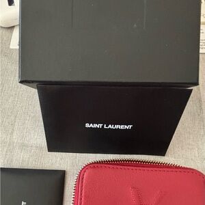Saint Laurent Scarlet Red Zip Wallet